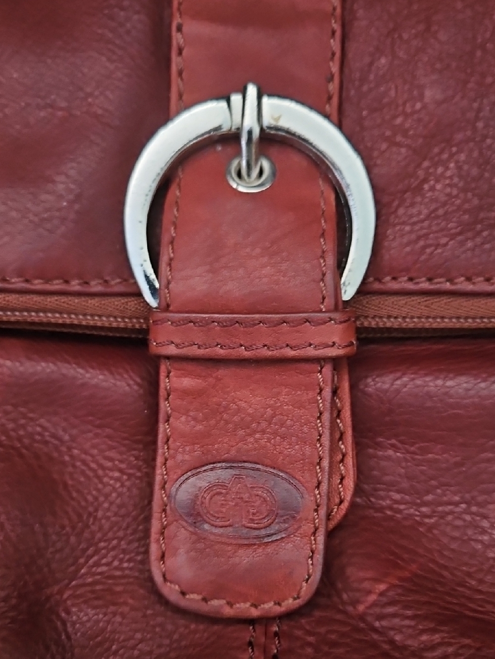 Vera Pelle  Rust 100% Leather  Italian Designer Purse Crossbody Shoulder Bag - Picture 5 of 13